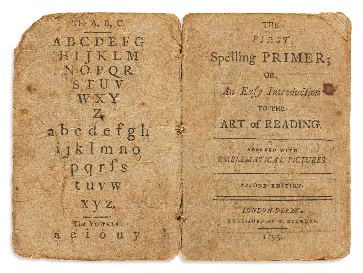 The First Spelling Primer; or an Easy Introduction to the Art of Reading Adorned with Emblematic Pictures.